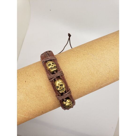 Brown skull bracelet - Picture 1 of 3